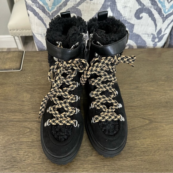 NIB Sam Edelman Gretchen Faux Shearling Trimmed Lace-Up Boot Size 6 - Picture 14 of 16